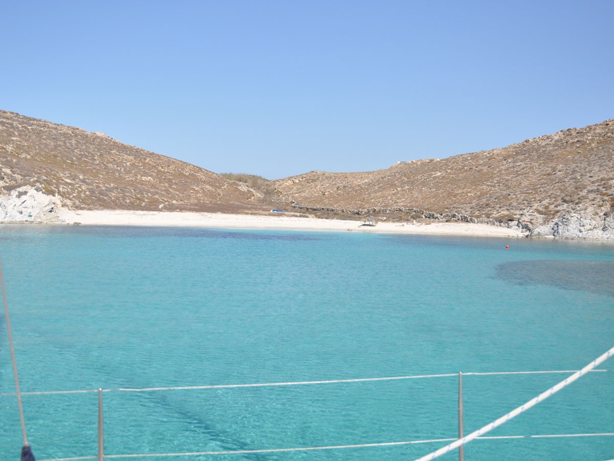 Pristine sandy beach of Rhenia