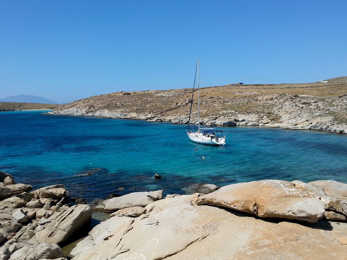 Pristine sandy beach of Rhenia